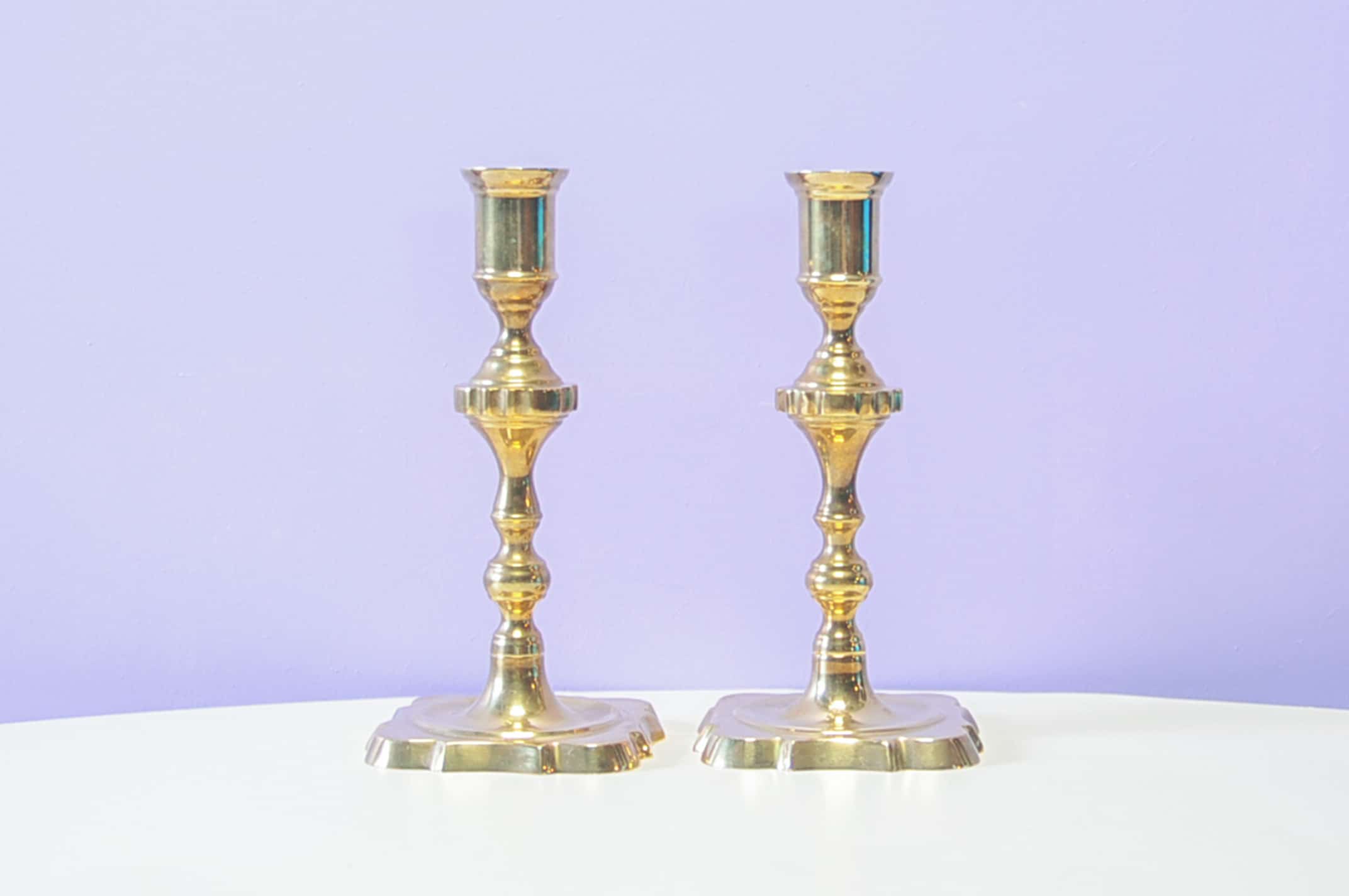 Ensemble de 2 candélabres en laiton Glinde Line