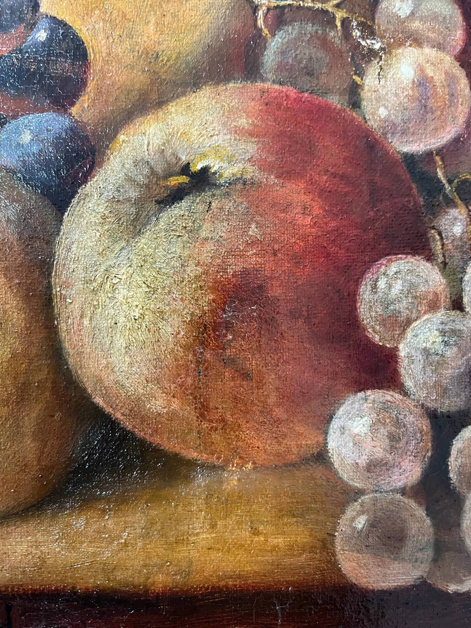 Antique oil painting on canvas "Still Life with Fruit" signed O. Leblond 1922