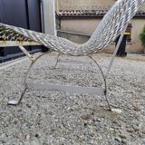 Garden bench in iron and perforated sheet metal