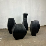 Set of glazed terracotta vases