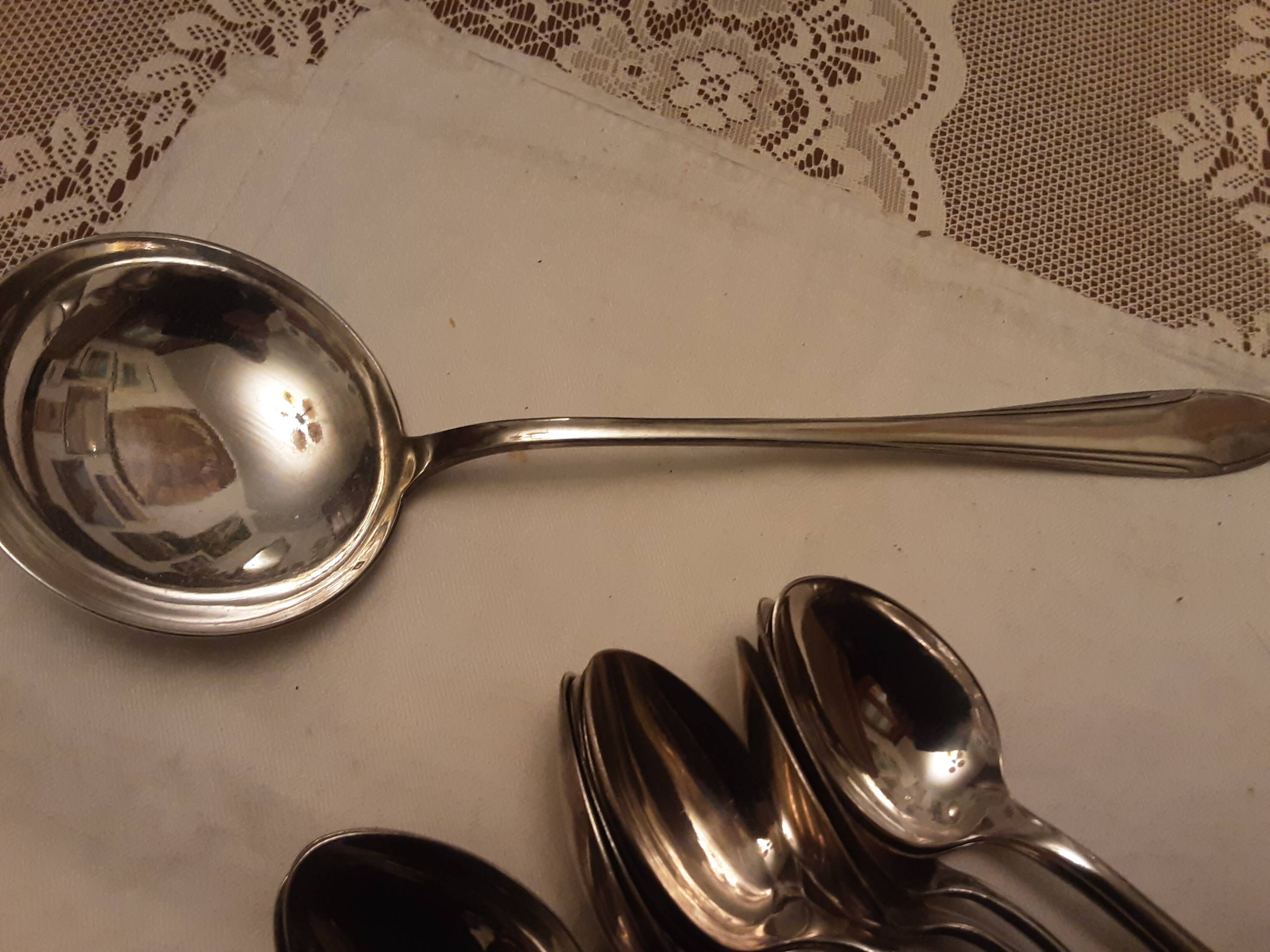 Silver metal cutlery ercuis art deco