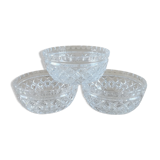 3 chiseled glass cups