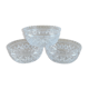 3 chiseled glass cups