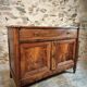 Antique French Walnut Sideboard - 19th Century Buffet with Drawer and Double Doors - Rustic Farmhouse Storage
