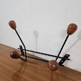 Vintage wall coat rack - Varnished wooden coat rack