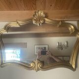 Louis XV baroque style mirror in wood and gilded stucco