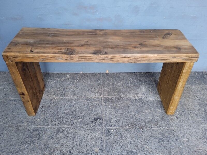 Old patinated solid wood bench 100cm