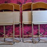Folding chairs opera velvet old gold color and brass structure