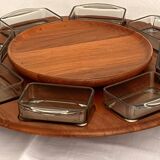 Digsmed Snack Caroussel + Trays by Holmegaard, Denmark. Set of 17 Pieces