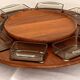 Digsmed Snack Caroussel + Trays by Holmegaard, Denmark. Set of 17 Pieces