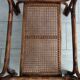 Table basse vintage bambou, rotin et cuir années 60