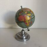 Vintage 1950 terrestrial globe by Girard Barrère Forest Thomas - 26 cm