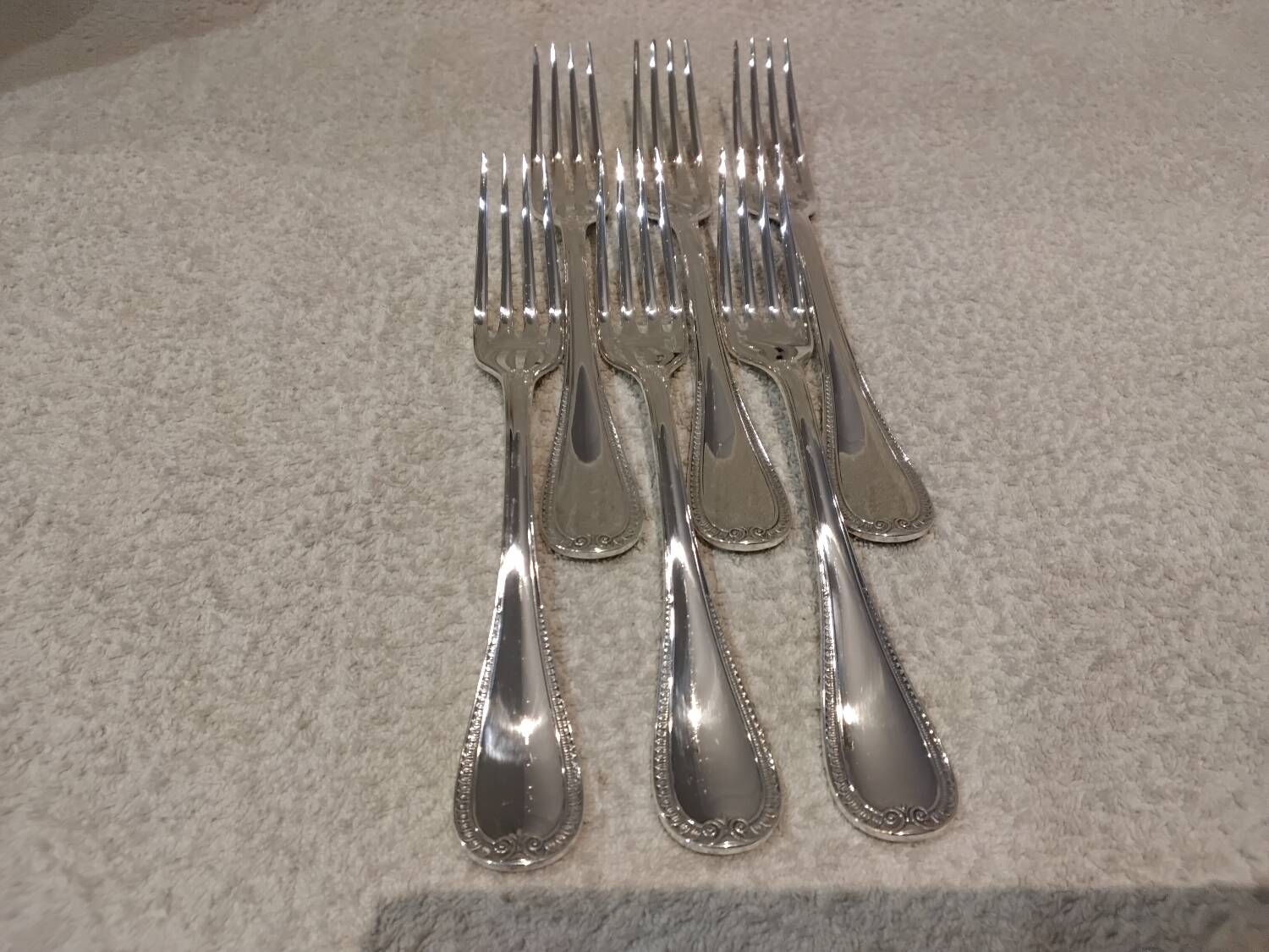 6 silver-plated table forks by Christofle Malmaison