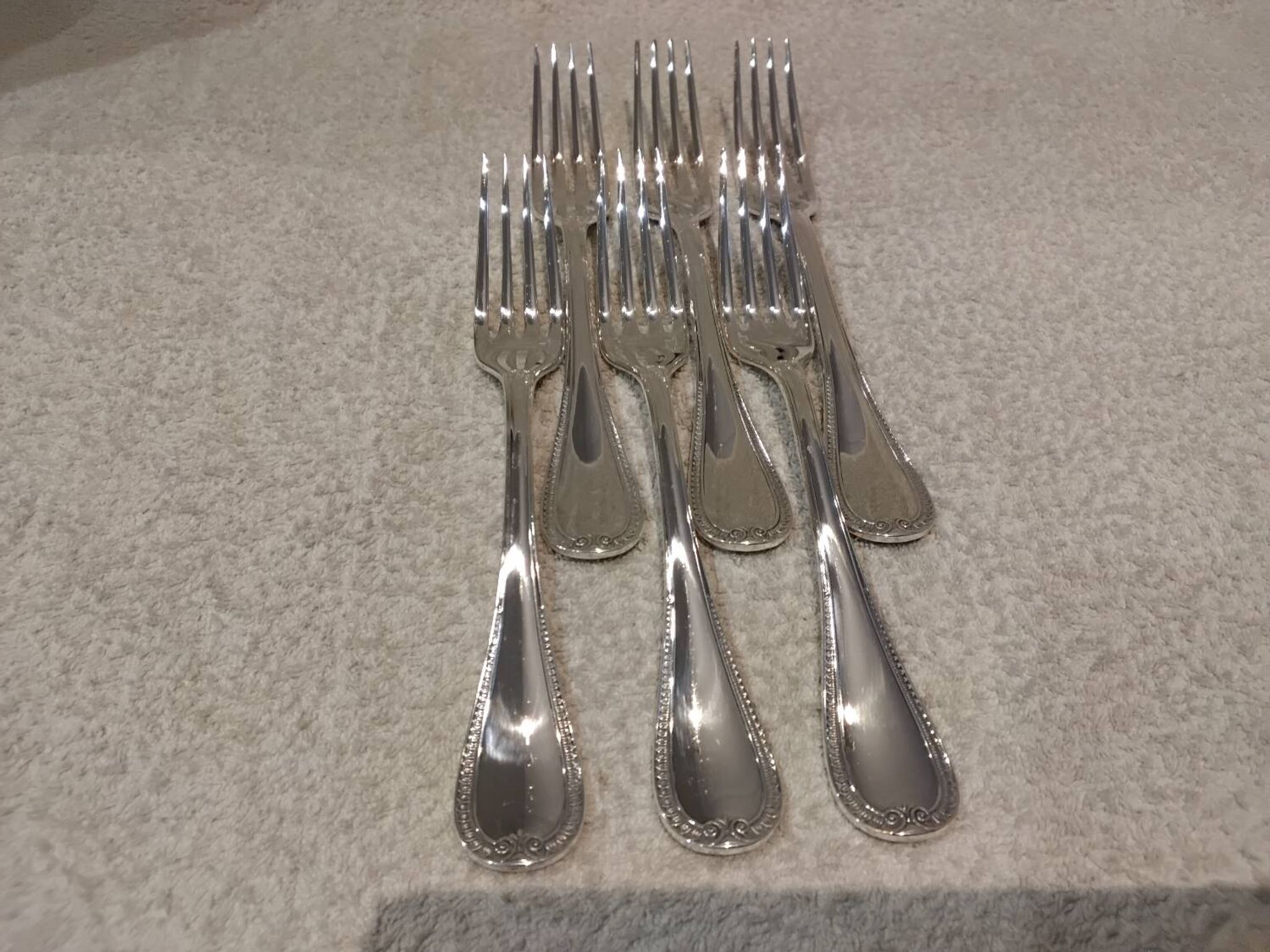 6 silver-plated table forks by Christofle Malmaison