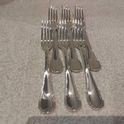 6 silver-plated table forks by Christofle Malmaison