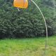 Arco telescopic design floor lamp from the 70s, marble base, chrome rod, plastic lampshade