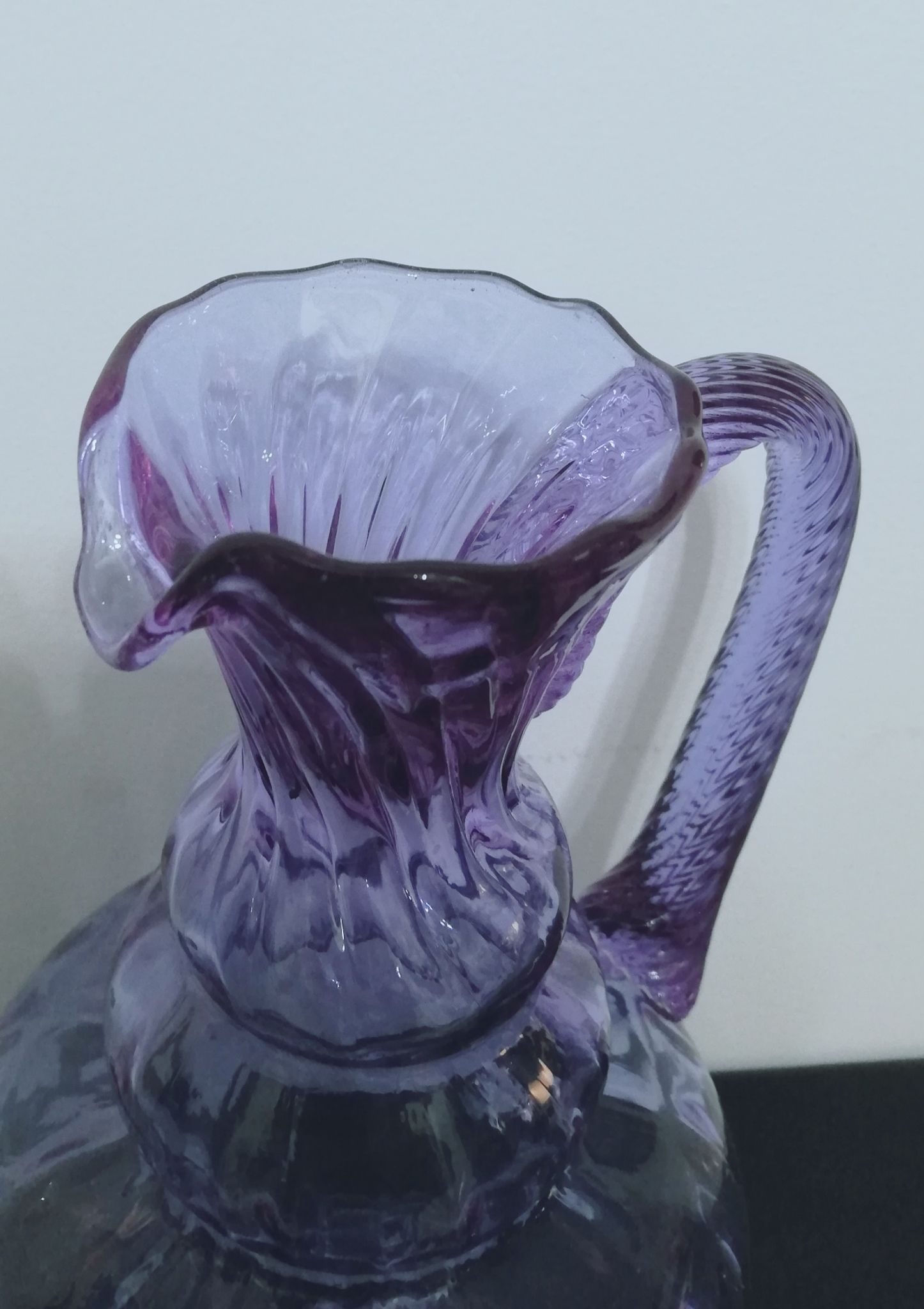 Vase pichet en verre d'empoli hauteur 31cm