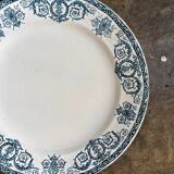 Round plate Léon Graves in ironstone, "Marie-Louise" service.