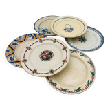 Series of 6 mismatched dinner plates.