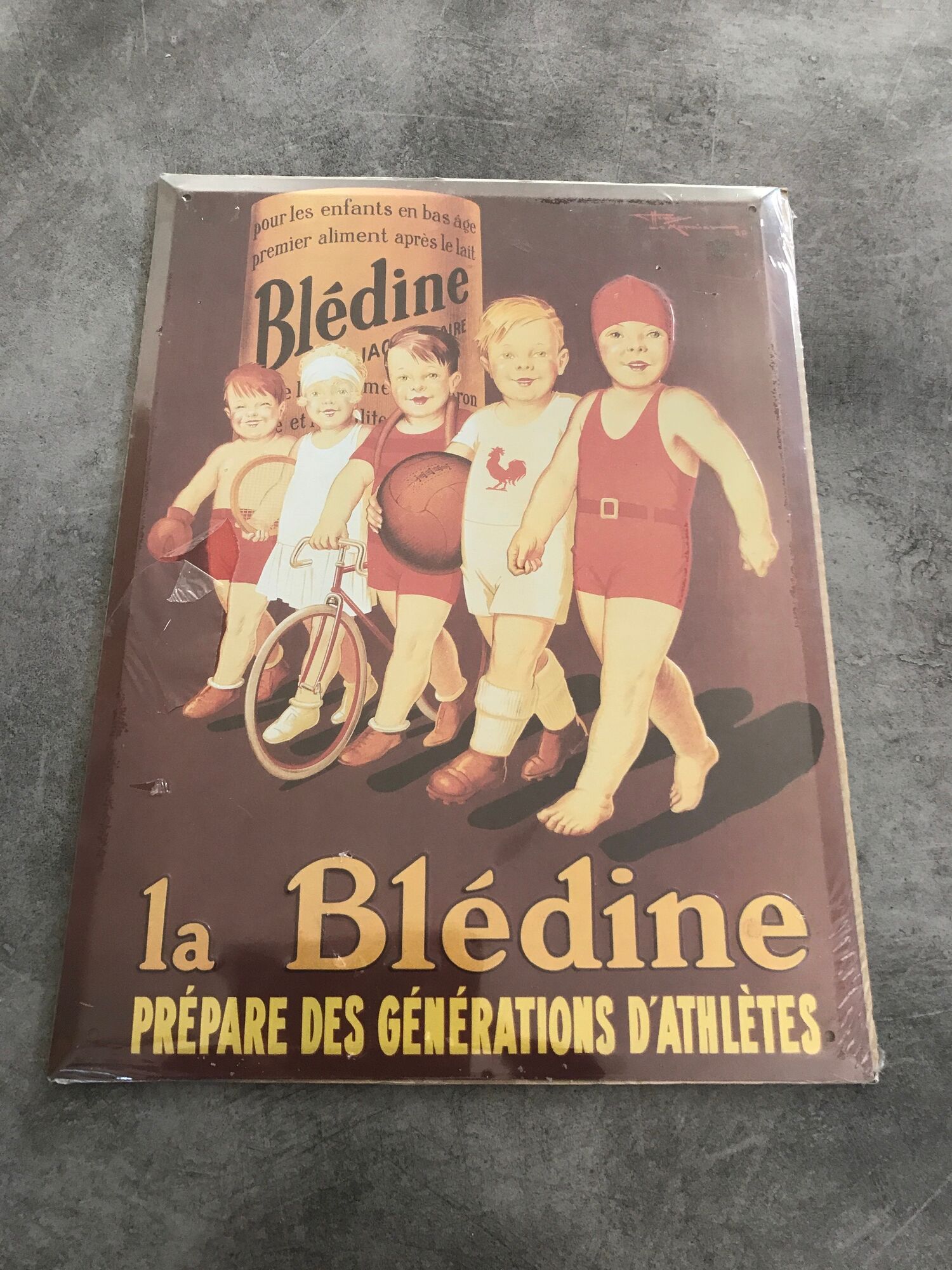 Poster metal advertising plate la blédine - henry le monnier - 40x30 cm