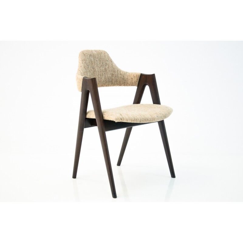 Four beige chairs, model compass, designed by K. Kristiansen, Denmark, 1960
