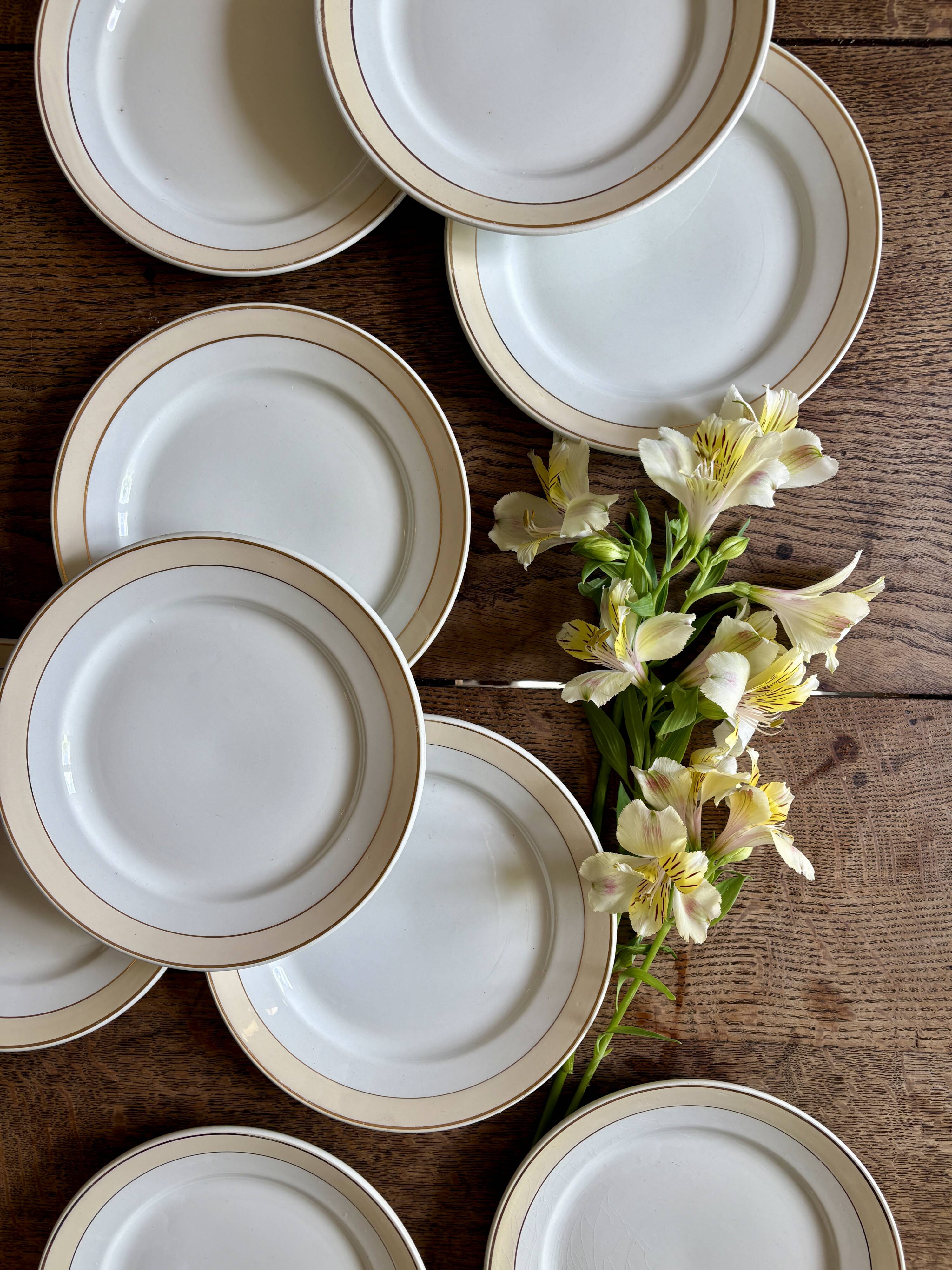 Set of 10 antique dessert plates - Auteuil from Lunéville