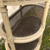 Wooden saddle on three shelves