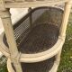 Wooden saddle on three shelves