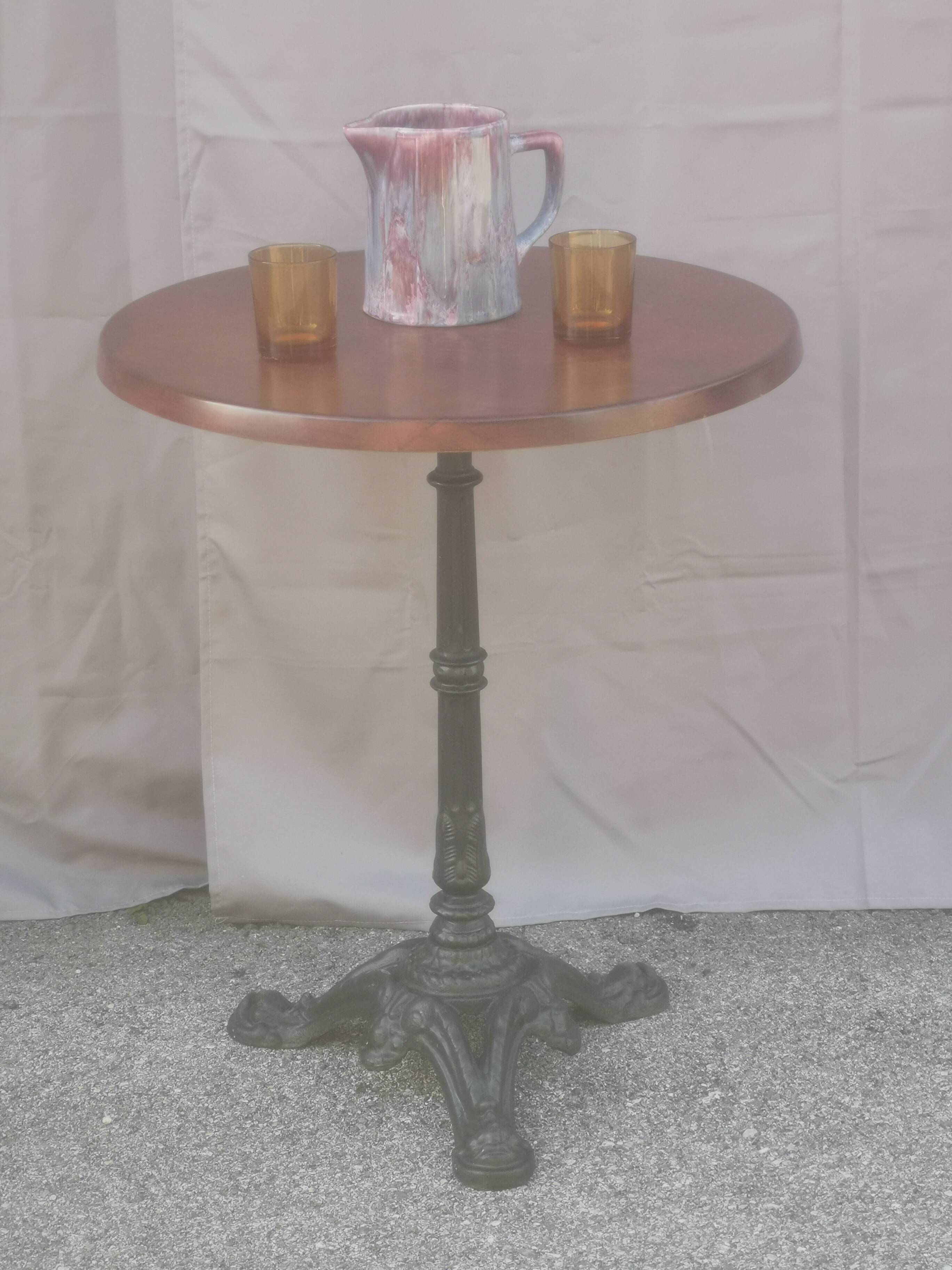 Vintage bistrot table "brown top"