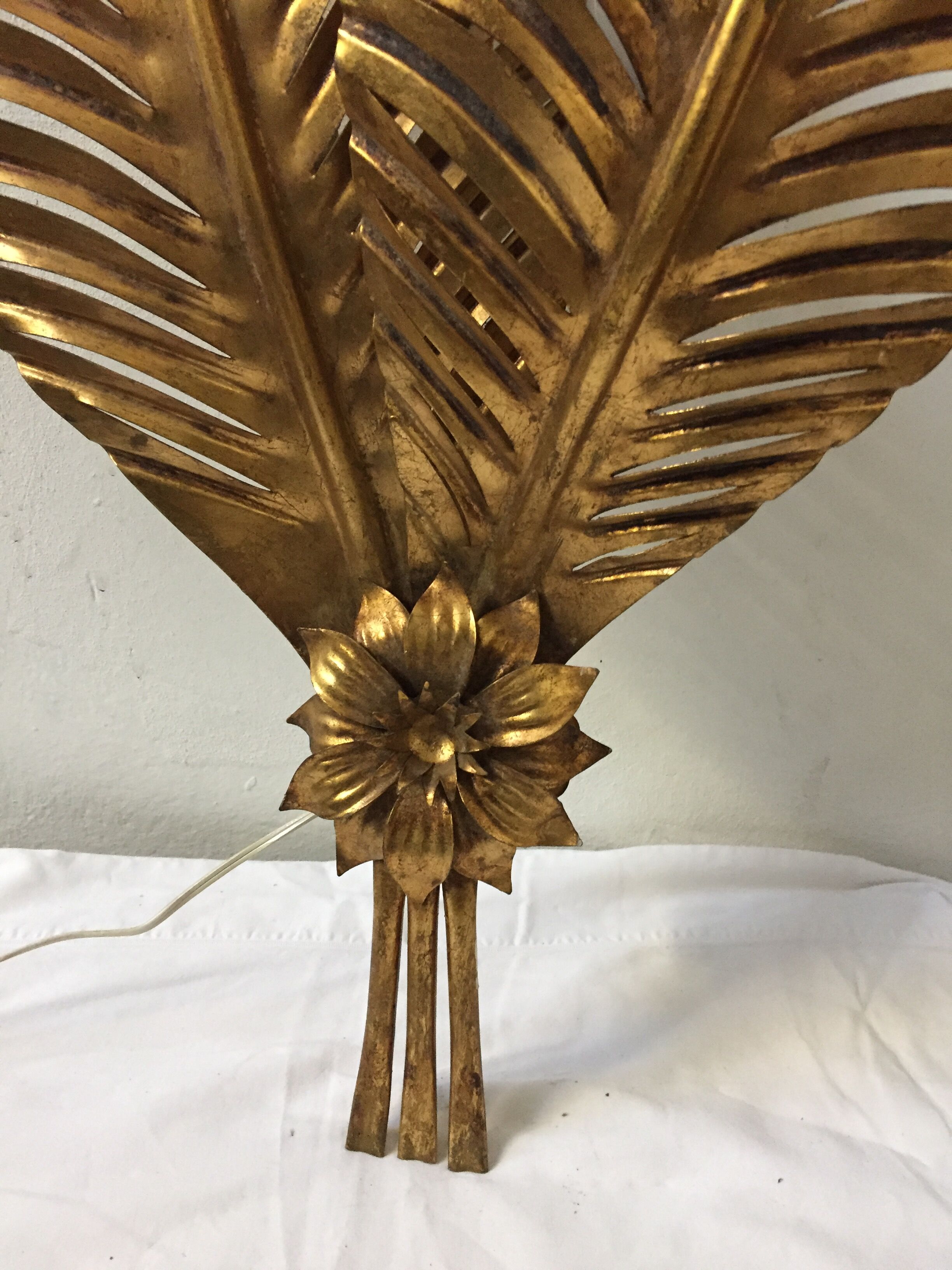 Wall light gold leaves, 70s