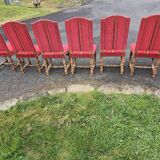 Set of six Louis XIII oak chairs