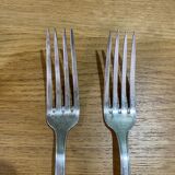 5 antique forks in silver metal