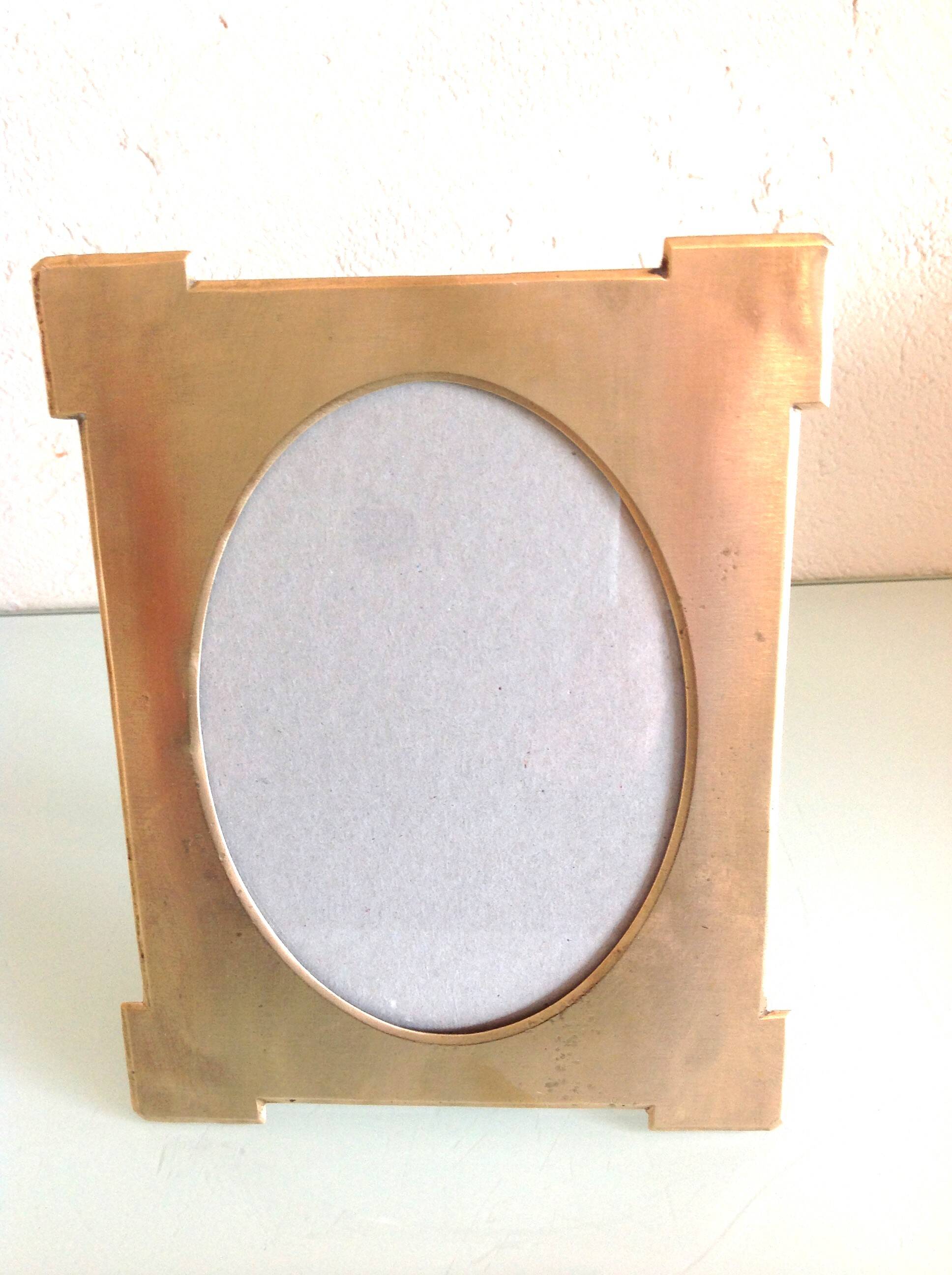 Brushed brass photo frame art deco style / 30s-40s