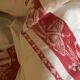 Grande nappe rouge et blanche vintage