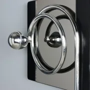 Vintage coat rack in chrome metal and plastic, Italian design from the 1970s.