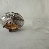 Former silver salt shaker miner punches rock dirt silver and 19th century glass