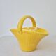Small vintage ceramic basket with woven handle - Digoin & Sarreguemines