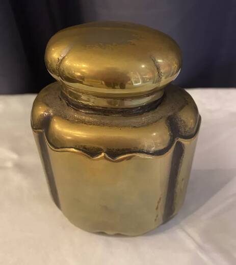 70s oriental style silver brass bottle
