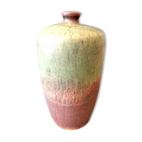 Vase en céramique bi colore vert à violine