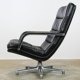 Black leather F141 armchair by Geoffrey Harcourt for Artifort 1970s