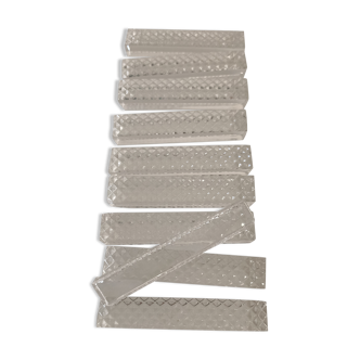 Knife holder chiseled glass