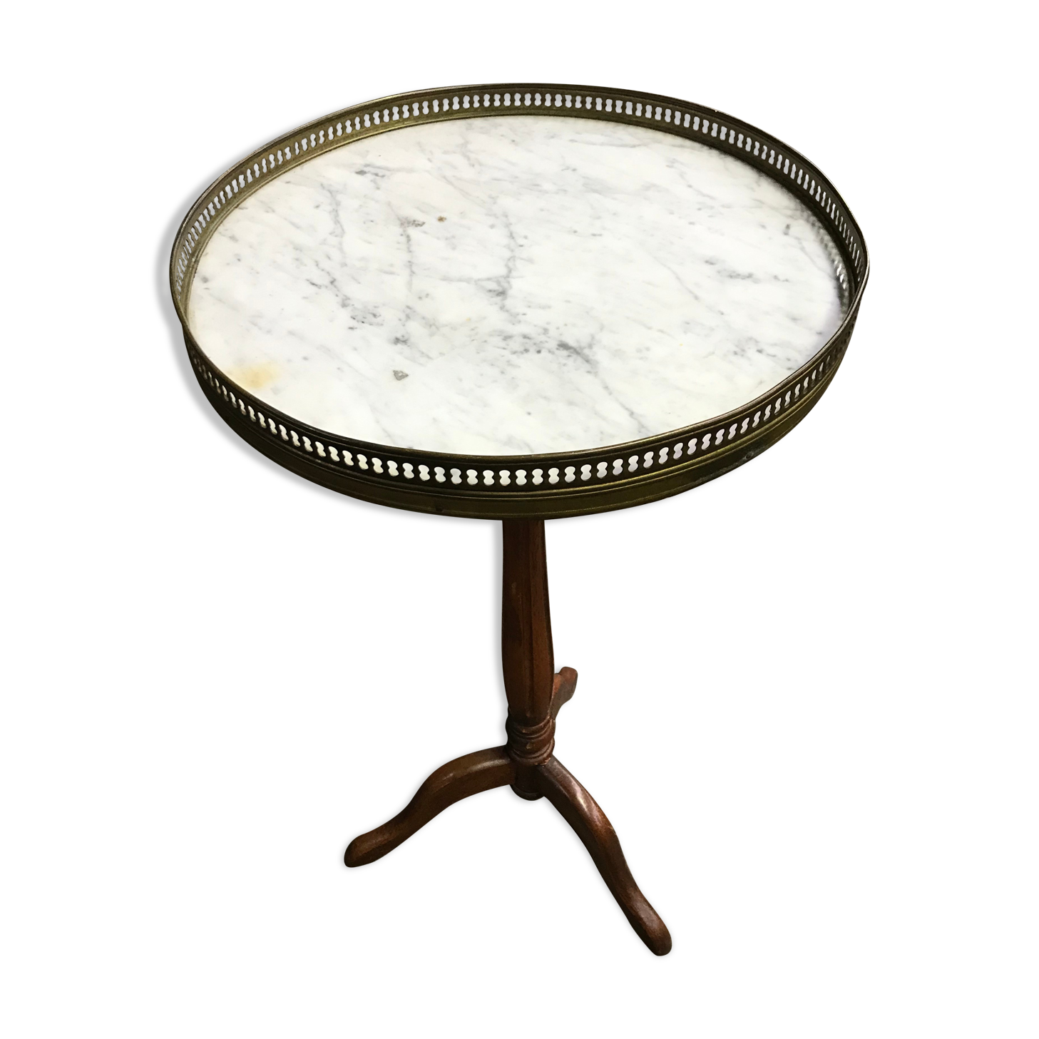 Side table tripode marble & brass