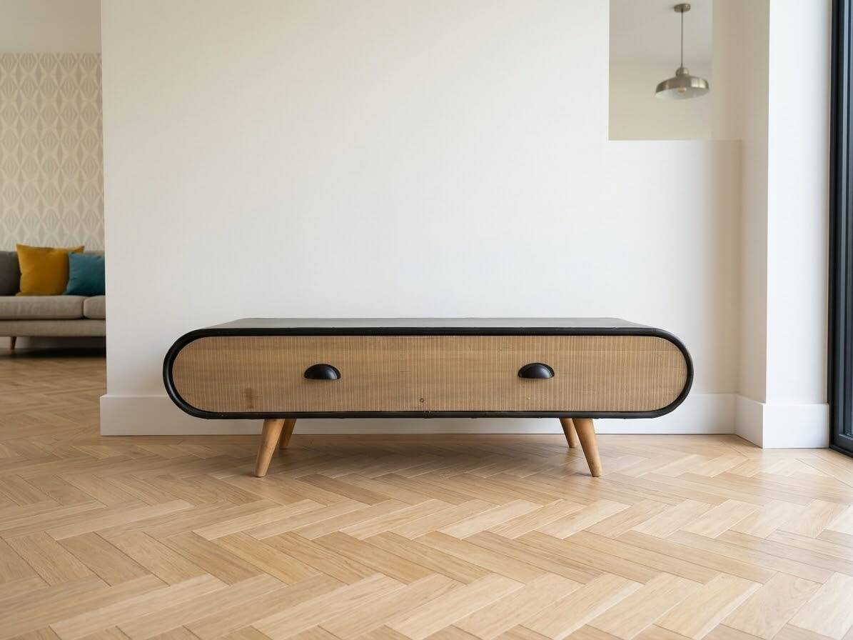 TV unit metal and wood 120*35cm