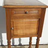 High bedside table made entirely of solid walnut