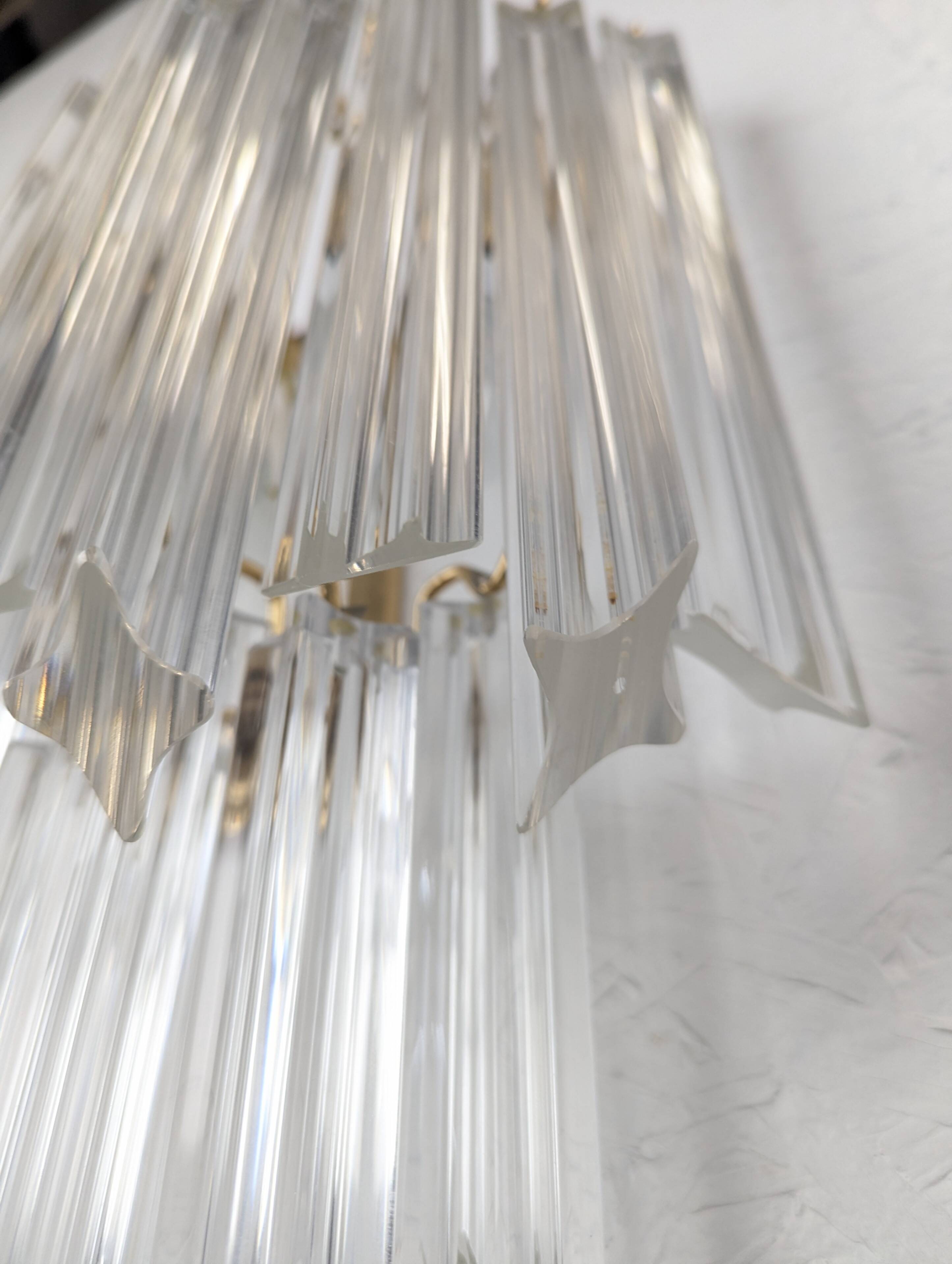 Brass and Murano wall light by Venini by Novaresi