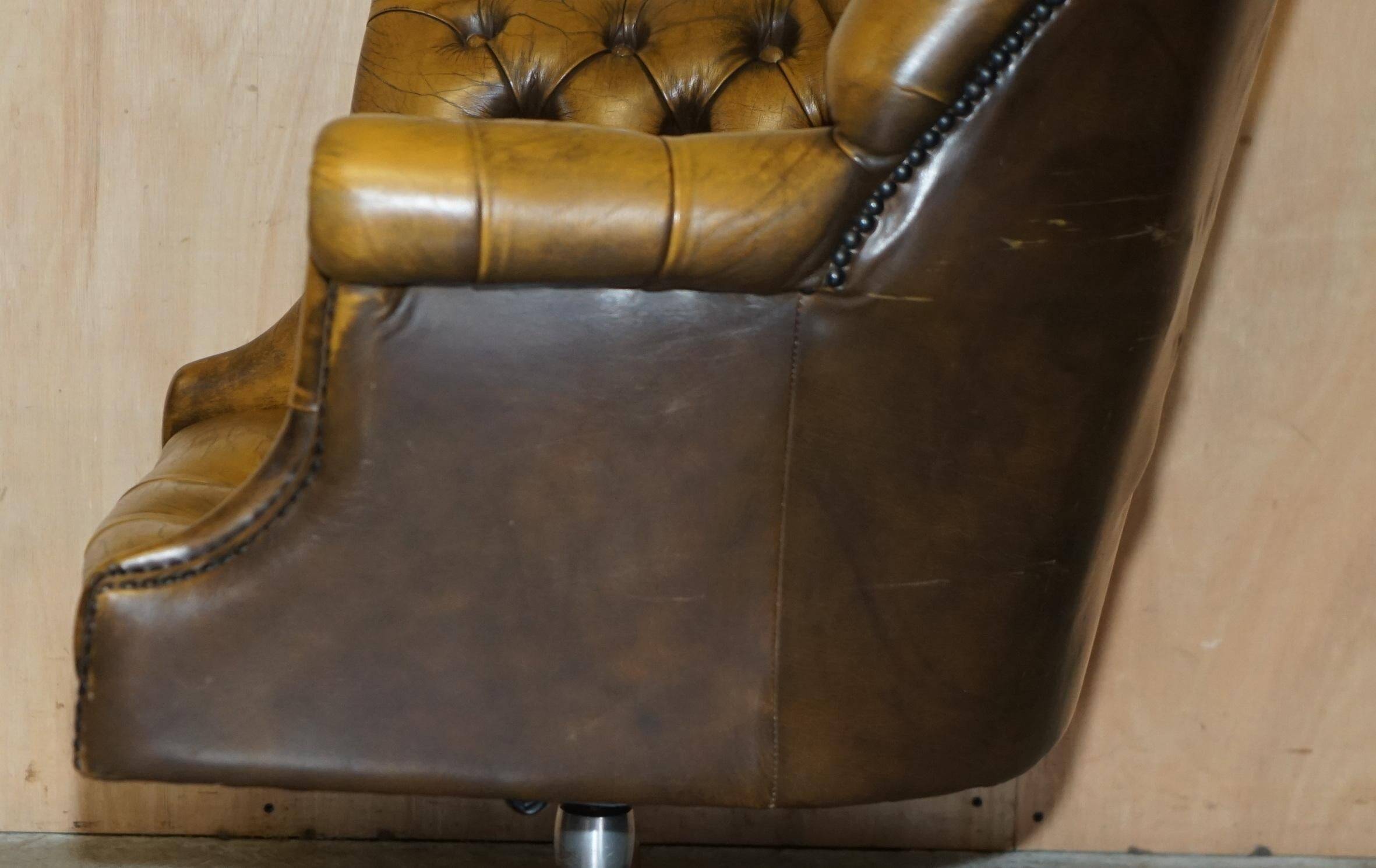 Vintage Leather Chesterfield Director's Armchair