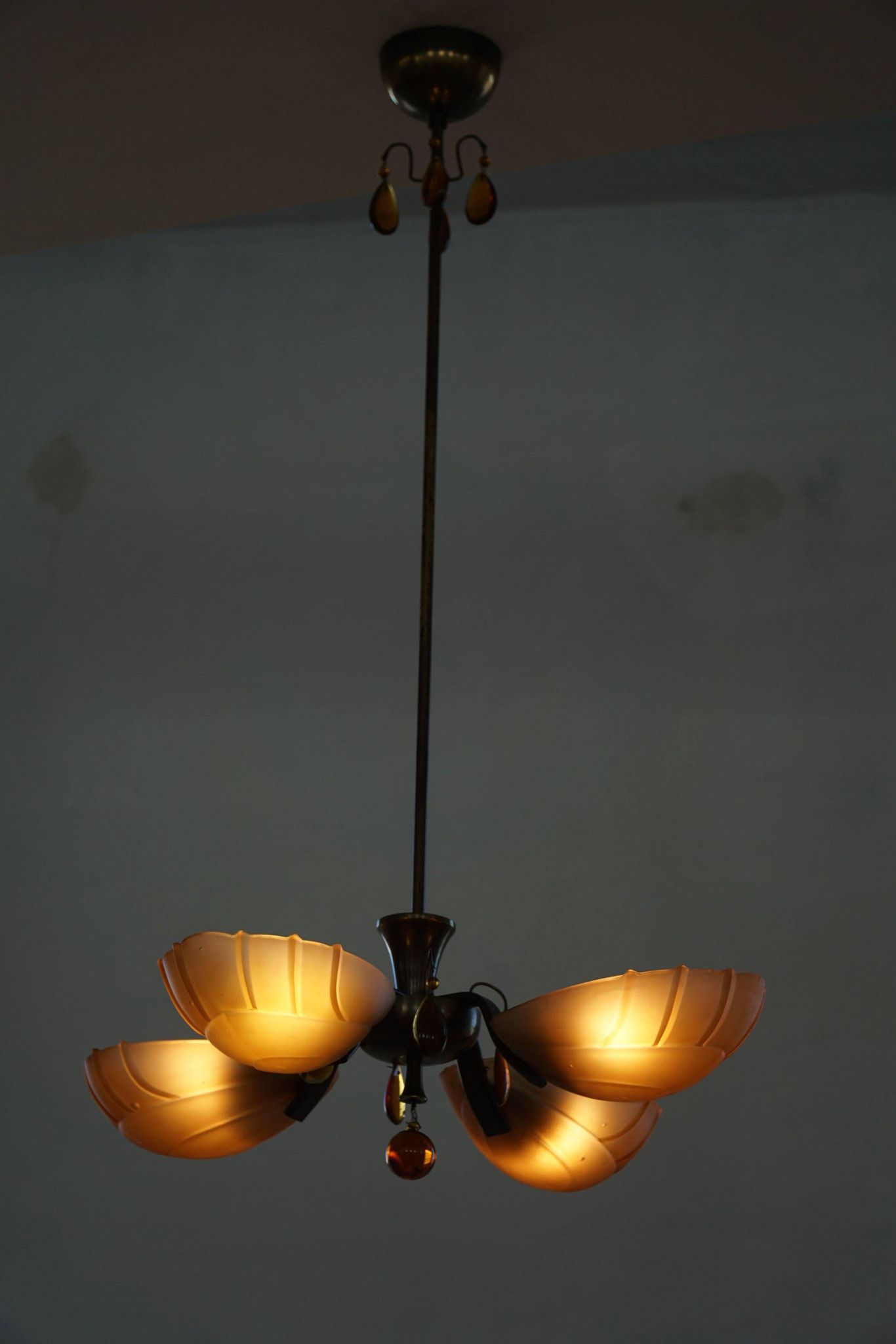Art Deco chandelier by Paavo Tynell for Taito Oy, Finland, 1930s