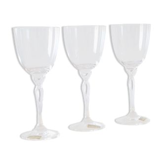 Set of 3 wine glasses, crystal