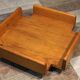 Stool / Ottoman Scandinavian leather & wood 1960