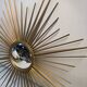 Golden metal witch's eye sun mirror from the 70s, 86cm.